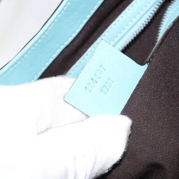 GUCCI New Jerky Shoulder Bag Leather Blue Gold 124407 Auth 147486 - Picture 13 of 16